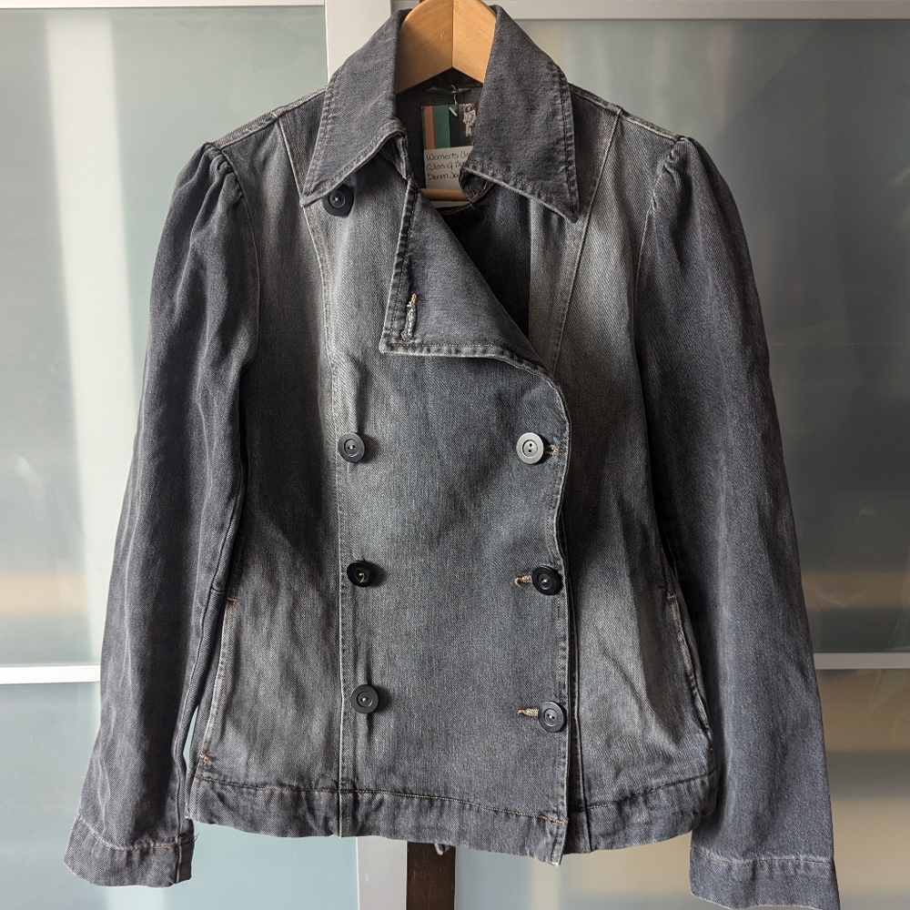 📼Women's United Colors of Benetton Grey-Wash Denim Jacket